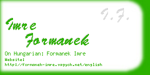 imre formanek business card